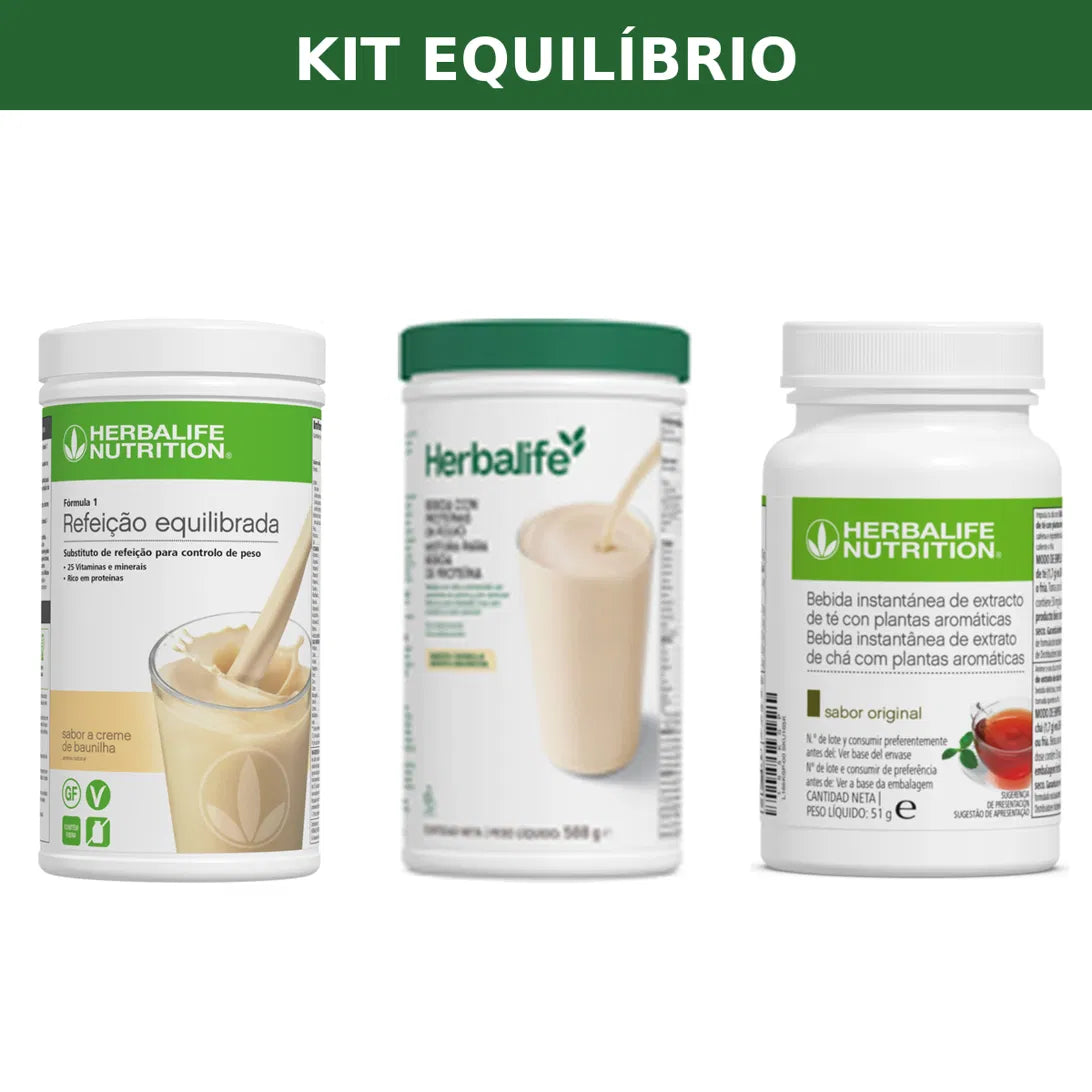 Kit Equilíbrio Herbalife – Fórmula 1 + Protein Drink Mix + Infusão de Ervas
