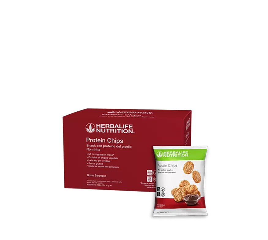 Protein Chips Herbalife - Snack Proteico Crujiente 10 Bolsitas | Barbacoa y Crema Agria