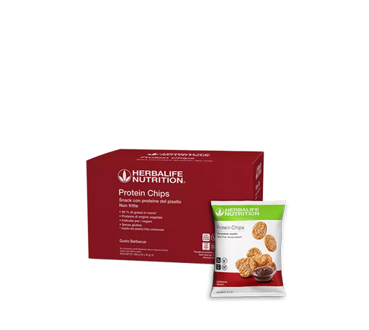 Protein Chips Herbalife - Snack Proteico Crujiente 10 Bolsitas | Barbacoa y Crema Agria
