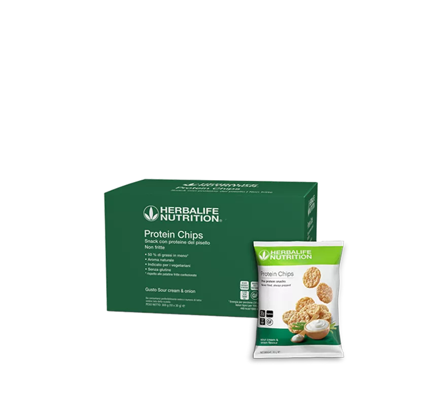 Protein Chips Herbalife - Snack Proteico Crujiente 10 Bolsitas | Barbacoa y Crema Agria