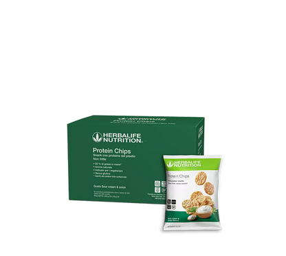 Protein Chips Herbalife - Snack Proteico Crujiente 10 Bolsitas | Barbacoa y Crema Agria