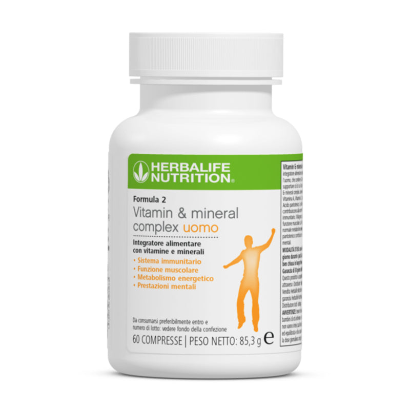 Fórmula 2 Complejo Vitamínico y Mineral Herbalife - 60 Comprimidos | Hombre y Mujer
