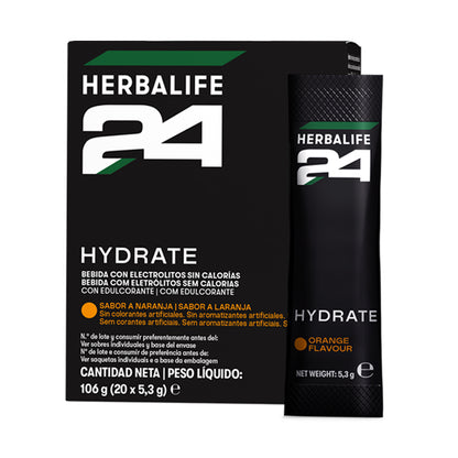 H24 Hydrate Herbalife – Bebida Hidratante Deporte 20 Sobres | Sabor Naranja