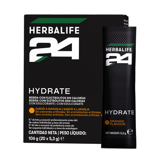 H24 Hydrate Herbalife – Bebida Hidratante Deporte 20 Sobres | Sabor Naranja