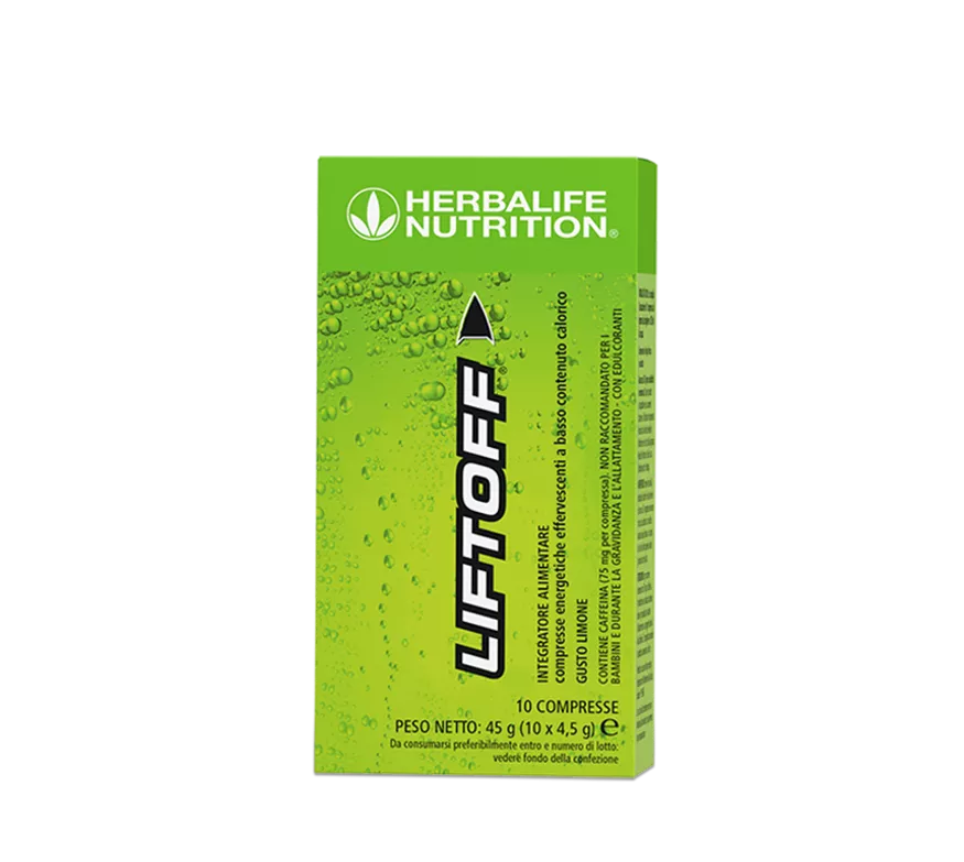 LiftOff Herbalife - Suplemento Energético Efervescente 10 Comprimidos | Sabor Limón