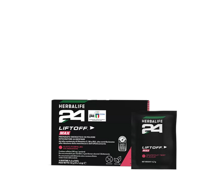 H24 LiftOff Max Herbalife - Energizante Deportivo 10 Sobres | Sabor Pomelo