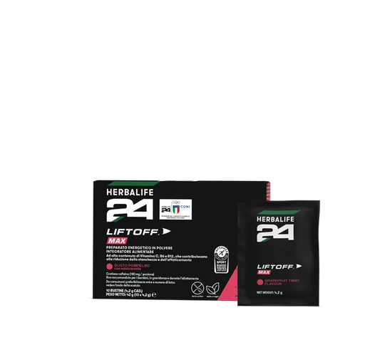 H24 LiftOff Max Herbalife - Energetico Sport 10 Bustine | Gusto Pompelmo