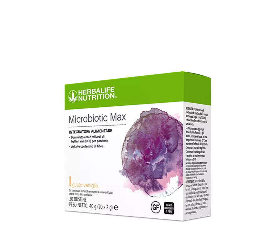 Microbiotic Max Herbalife - Probióticos y Prebióticos 20 Sobres | Sabor Vainilla