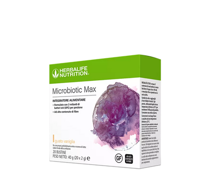 Microbiotic Max Herbalife - Probióticos y Prebióticos 20 Sobres | Sabor Vainilla