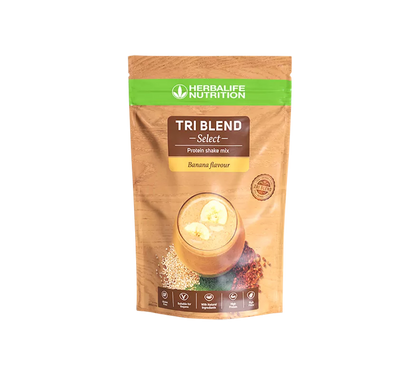 Tri Blend Select Herbalife - Batido de Proteínas Vegano Plátano 600 g | Guisantes, Quinoa y Lino