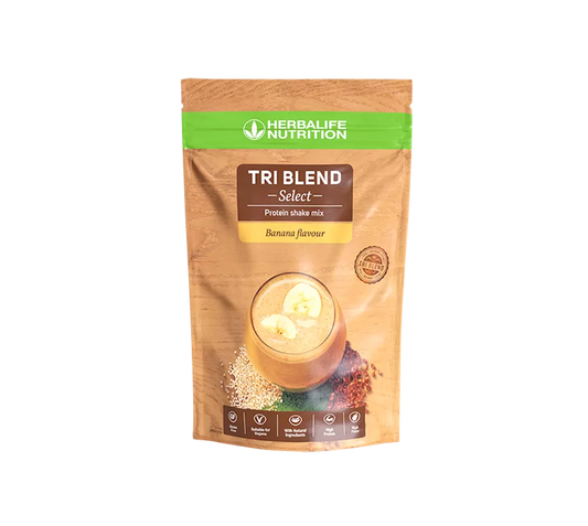 Tri Blend Select Herbalife - Batido de Proteínas Vegano Plátano 600 g | Guisantes, Quinoa y Lino