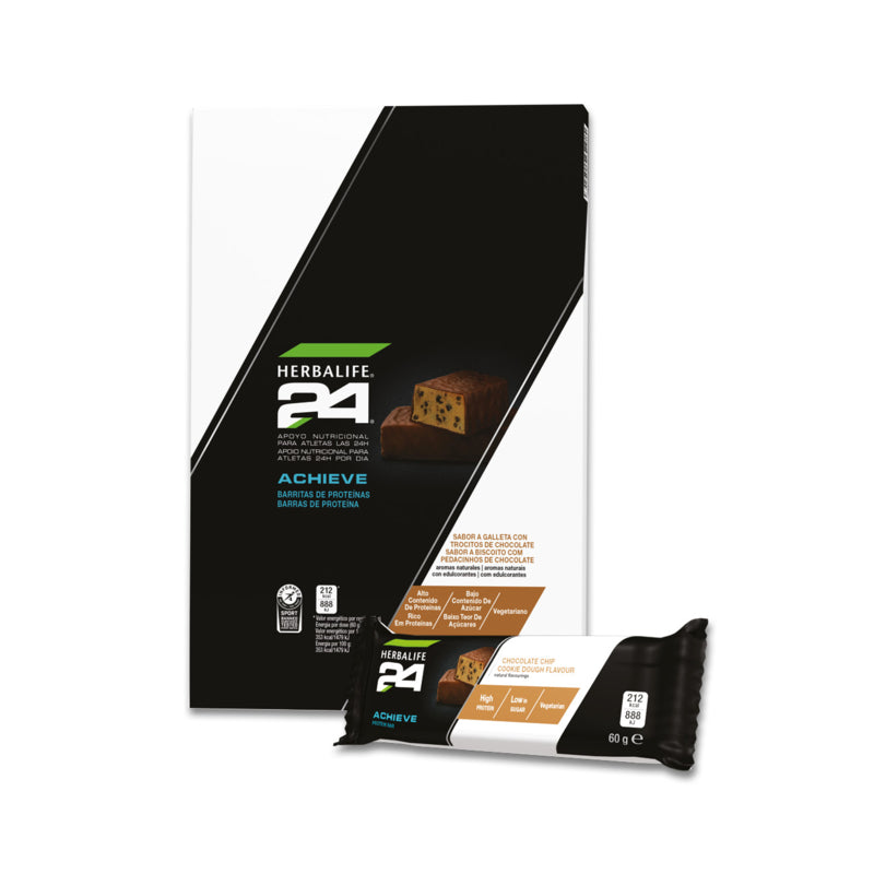 Barritas de Proteínas Achieve H24 Chocolate Negro Caja de 6 barritas