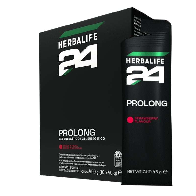 H24 Prolong Energy Gel Herbalife - Gel Energetico Sport 10 Bustine | Gusto Fragola