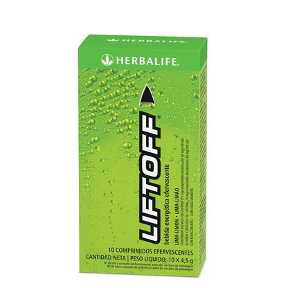 Lift Off Herbalife – Complemento Energético Efervescente 10 Comprimidos | Sabor Lima-Limón