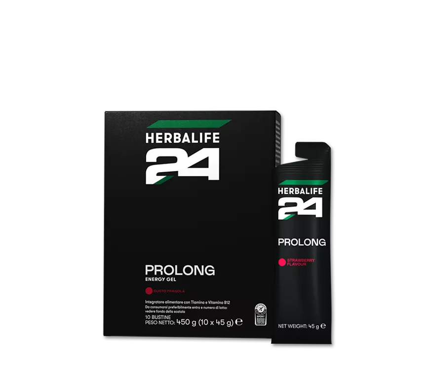 H24 Prolong Energy Gel Herbalife - Gel Energetico Sport 10 Bustine | Gusto Fragola